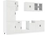 Vidaxl Set Di Armadietti Da Cucina Da 8 Pezzi Porto In Legno Bianco Lucido