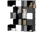 Bettizia 20 Scatole Sistema Di Scaffalatura Fai Da Te Armadio Armadio Armadio Scaffale Plug-In 175X140X35Cm Bianco E Nero