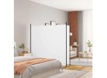 The Living Store Paravento 2 Pz. Paravento Bianco 348X180 Cm Tessuto