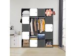 Hengda 20 Scatole Sistema Di Scaffalatura Fai Da Te Armadio Armadio Armadio Armadio Scaffale 175X140X35Cm Bianco E Nero