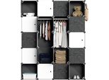 Clanmacy Armadio Fai Da Te 20 Scomparti A Innesto Sistema Di Scaffalatura Armadio Combinato A Innesto Con Porta 175X140X35Cm Resistente All'acqua E Alla Polvere