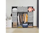 Hengda 16 Box Sistema Di Scaffalatura Fai Da Te Armadio Armadio Armadio Scaffale Plug-In 140X140X35Cm Bianco E Nero