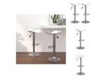 Vidaxl Sgabello Da Bar 2 Pz. Acciaio Cromato Bianco E Pelle Finta - Sgabello Da Bar