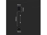 Lampada A Sospensione Led 3000K Regolabile Nera V-TAC VT-7797-8001