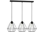 Plafoniera Lampada A Sospensione Alma 3 3Xe27 Nero Lampada A Soffitto