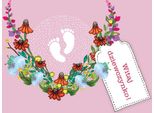 Swarovski Square Cl3411 Biglietto Di Auguri Per Il Compleanno Welcome Baby Girl!