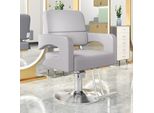 Barbiere 360° Girevole Sedia Regolabile In Altezza Salone Parrucchiere Argento Beige2【Mfy32Mmy】