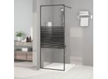 The Living Store Schermo Doccia Per Cabina Doccia Nero 80X195 Cm Esg Vetro Trasparente
