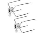 Sessamen-Lp 2 Spine Per Carne Morsetto Per Carne Bbq In Acciaio Inox Per Girarrosto Per Pollo Forchetta Per Griglia Morsetti Multifunzionali Per Spiedo Da Barbecue