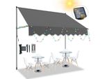 Tenda Da Sole Clanmacy Con Led Senza Foratura Tenda Da Sole A Morsetto Per Balcone Tenda Da Sole Per Terrazza Balcone 400Cm Grigio