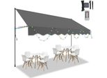 Jopassy Tenda A Morsetto Con Led Tenda Senza Foratura Tenda Da Sole Per Balcone Regolabile In Altezza Tenda Da Sole Per Balcone 400Cm Grigio