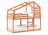 Vidaxl Letto A Castello Con Tetto Marrone Cera 75X190 Cm In Legno Di Pino Massiccio