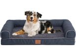 Letto Ortopedico Premium Per Cani Con Schiuma D'uovo, Divano Per Cani, Cuscino Per Cani, Lavabile, Soffice, Sfoderabile, Lavabile, 71 X 58 X 17 Cm, Grigio Scuro (L)