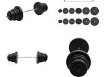 Vidaxl Barbell Con Pesi 90 Kg - Barbell Con Pesi - Barbell Con Pesi - Set Di Barbiturici - Attrezzatura Per Allenamento Fitness