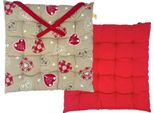Home Elements Cuscino Trapuntato 40X40 Cm, Cuore Di Natale