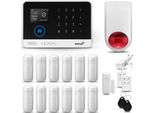 Huxgo HXA003 Sistema Di Allarme Casa Wifi + Gsm 2G Con Sirena Wireless, Sistema Di Allarme Con 12X Sensore Di Movimento E 1X Sensore Porta-Finestra, Sistema Di Allarme Per Appartamento, Casa, Garage, Tuya Smartlife App