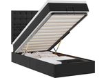 Vidaxl Ottoman Letto Con Materasso E Led Nero 90X200 Cm In Pelle Finta