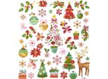 Adesivi Natalizi Colorati Albero Di Natale Renna 43Pz.