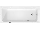Duravit D-Code Baignoire BalnéO, 1600X700Mm, 1 Pente De Dossier, Jet Project, Rectangulaire, éCoulement Au Pied, Blanc Brillant, 760669000JP1000, 760669000JP1000