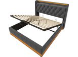 Letto Imbottito Flieks 140X200Cm Con Funzione Di Ricarica (Usb&Typ-C), Letto Giovanile Letto Matrimoniale Letto Contenitore Con Led, Letto A Molle Idrauliche, Biancheria, Grigio