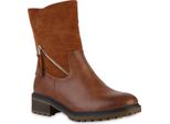 Van Hill Stivaletti Classici Leggermente Foderati Da Donna Scarpe Con Suola Profilata 841329, Colore: Marrone Chiaro, Taglia: 40