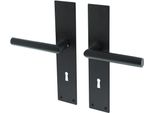 Maniglie Per Porte Lavuzo Nuoro Nere - Maniglie Con Piastra SL72 - Per Set