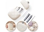 Set Di Accessori, Custodia Per Unghie, Manicure, Colore Crema, 9,5 Cm X 7 Cm, Ak10K.
