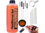 Rosfix Set Di Manutenzione E Pulizia Per Spruzzatori Di Vernice – Liquido Detergente 3 In 1 Da 1 L, 5 Spazzole Metalliche, 5 Pennelli
