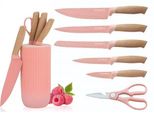Set Di Coltelli Royalty Line 7 Pezzi Con Ceppo - Acciaio Inossidabile - Rosa