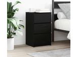 Maison Exclusive - Comodini Con 3 Cassetti 2 Pezzi Nero 39X35X65 Cm