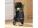 Vidaxl Carrello Della Spesa Nero 36,5 X 46,5 X 100,5 Cm Tessuto Oxford