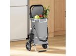 Vidaxl Carrello Spesa Grigio 36,5 X 46,5 X 100,5 Cm Tessuto Oxford