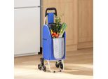 Vidaxl Carrello Spesa Blu 39,5 X 33 X 93 Cm Tessuto Oxford