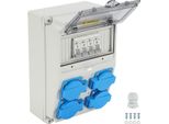 Quadro Di Distribuzione A Parete Tolletour Con Interruttore Automatico Da 16A Quadro Di Distribuzione Di Energia Con 4X Prese Schuko E Prese Cee Per Uso Interno Ed Esterno