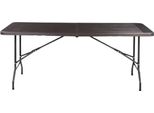 Tavolo Da Picnic E Da Giardino Pieghevole - 180?X?76?X?74?Cm - Plastica Hdpe E Acciaio - Impermeabile E Robusto - Per Campeggio, Picnic E Feste - Grigio