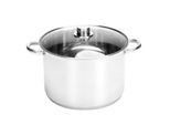 Pentola In Acciaio Inox Ribelli, Pentola Per Zuppa Con Coperchio In Vetro E Manici Freddi, 8L, (18/10)Acciaio Inox