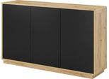 Cassettiera Aston 160Cm Rovere Taurus Nero 3 Ante