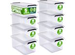 Deuba® 8X Contenitore Trasparente 5L Con Coperchio Bpa Free Scatole Impilabili Scatola Organizer Cucina Congelatore Contenitori Plastica Box Frigo