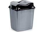 Orion | Cestino Per Rifiuti 16 L - Grigio - Plastica Robusta - Con Pratico Coperchio A Cerniera - Ideale Per Cucina E Bagno