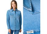 Wrangler Donna, Camicia Western Shirt, Xs, Blu, Camicie Da Uomo, , Uomo