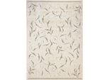 Tappeto A Rilievo Con Motivo A Fogliame Ornamentale Ecru 120X170