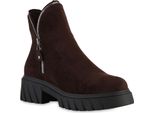 Van Hill Stivaletti Classici Leggermente Foderati Da Donna Scarpe Con Cerniera 841829, Colore: Marrone, Taglia: 36