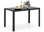 Tavolo Da Pranzo Costway In Vetro, Tavolo Da Cucina Per 4 Persone, Tavolo Da Sala Da Pranzo Con Struttura In Metallo, Tavolo Quadrato Da Cucina Per Sala Da Pranzo, Soggiorno, 120X70X75Cm, Nero
