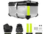 Bauletto Per Moto, Alluminio Resistente, Ampio Spazio Di Stivaggio Da 80L, Argento-80L X