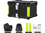 Bauletto Per Moto, In Alluminio Resistente, Ampio Spazio Di Stivaggio Da 80L, Nero-80L
