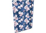 Blocco Note A5 Griglia Con Gomma Soft Touch Fiori Di Ciliegio