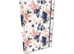 Blocco Note A5 Griglia Con Gomma Soft Touch Blue Roses