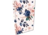 Blocco Note A5 Grid Soft Touch Blue Roses
