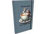 Blocco Note A5 Griglia Con Gomma Soft Touch Lazy Man Coffee