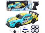 Auto Sportiva Rc Telecomandata Illuminata Corpo Drift Turchese